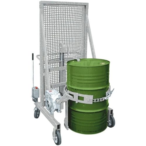 Eichinger mobiler Fasswender, Radsatz, Schiebegriff, Hubhöhe 1.100 mm, mechanisch, 1.940 x 1.135 x 1.315 mm (HxBxT), Farbe anthrazitgrau
