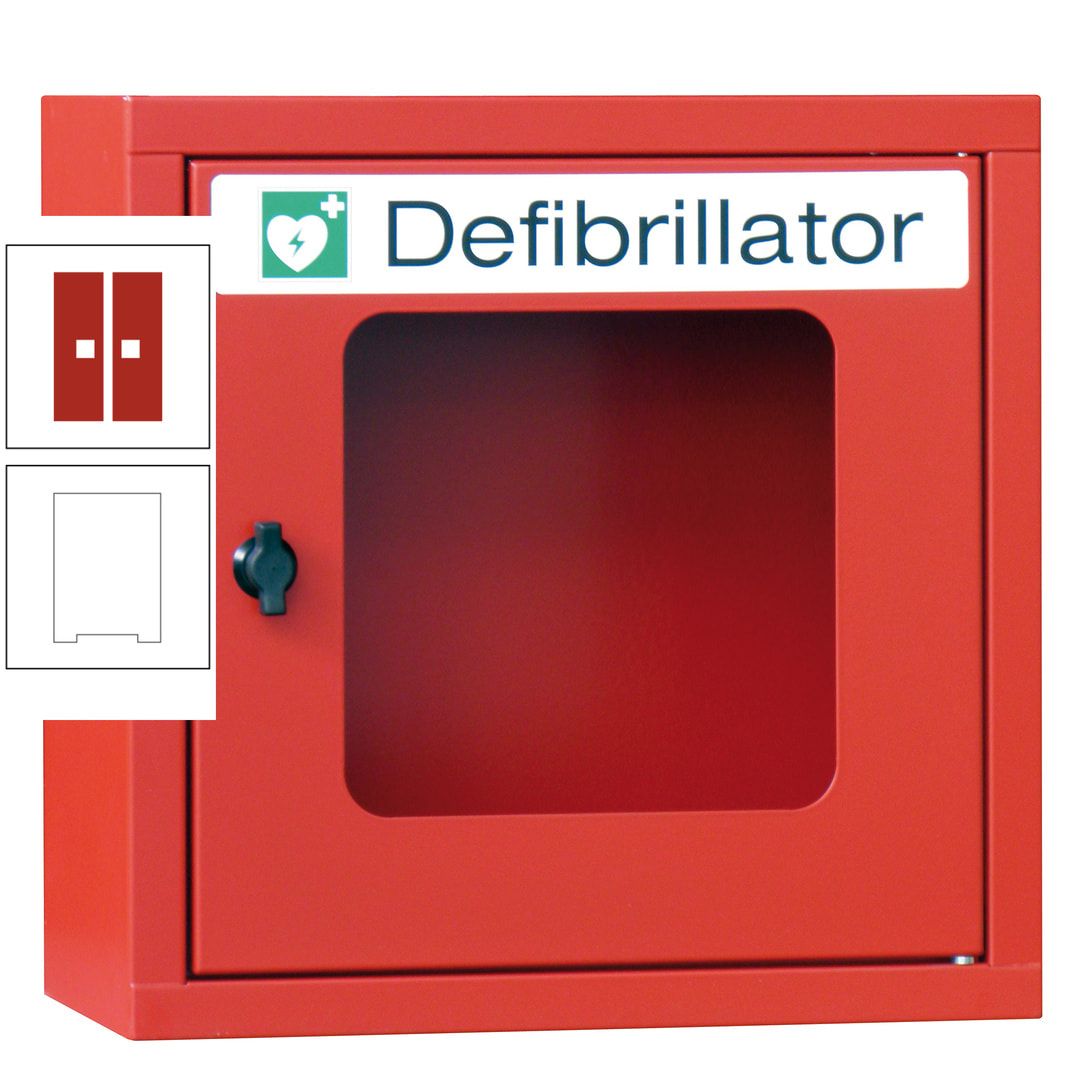 Defibrillatorenschrank - 400 x 400 x 200 mm (HxBxT) - Sichtfenster - anthrazitgrau
