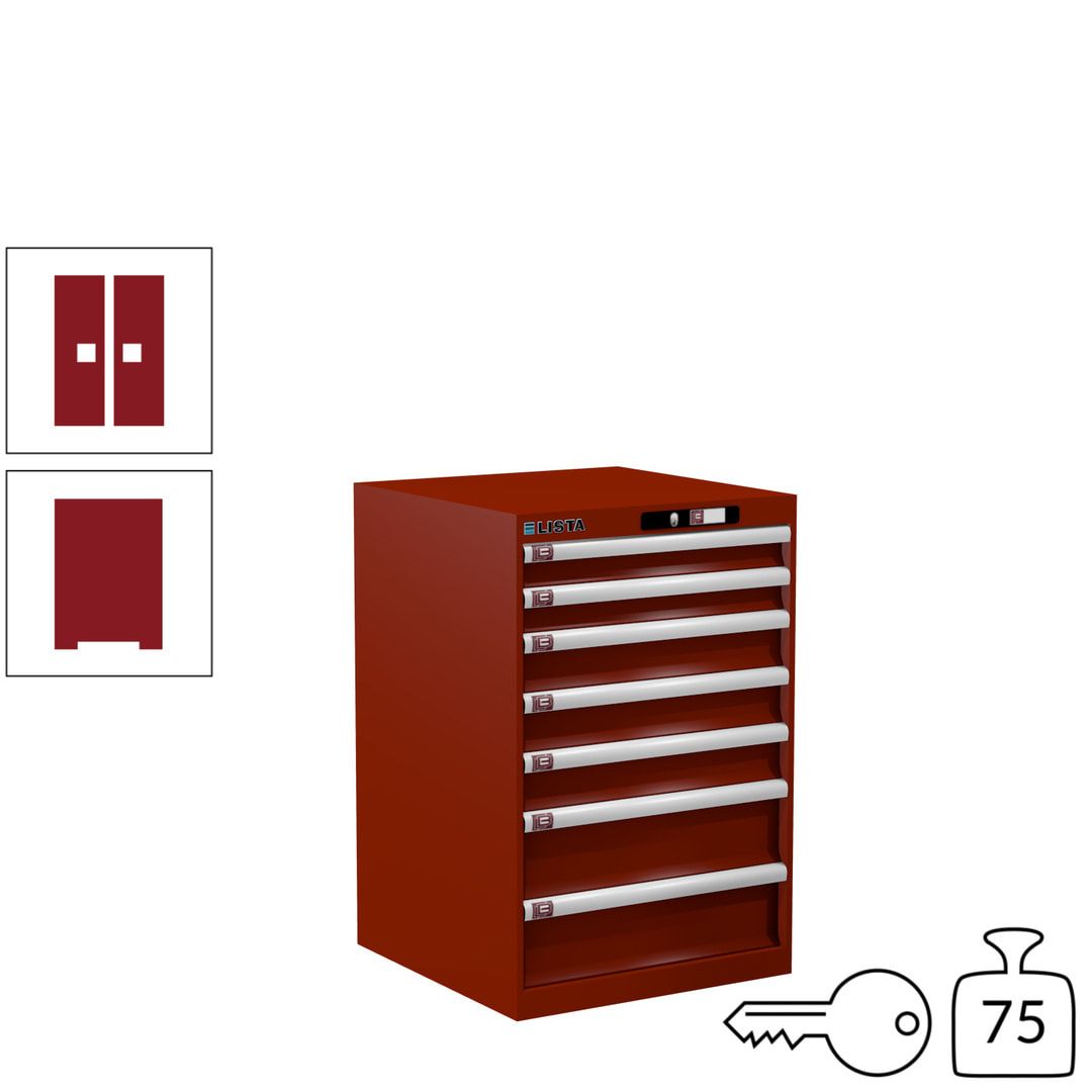 Lista Schubladenschrank - 14.252.010 - 850x564x572 mm (HxBxT) - 7 Schubladen - 75 kg - Key Lock - lichtblau (RAL 5012)