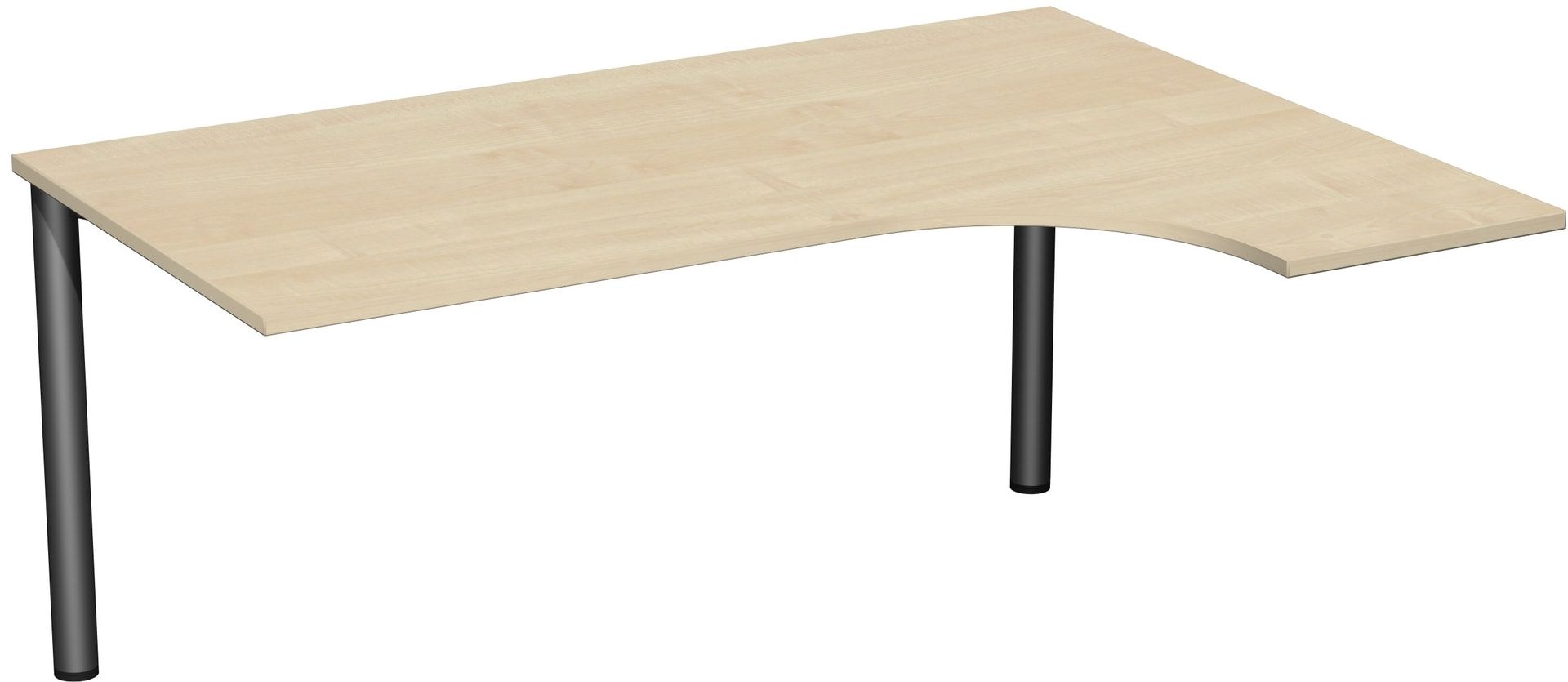 Eckschreibtisch - Ecke rechts - 4-Fuß Flex - 720 x 1.600 x 1.200 mm (HxBxT) - Gestell anthrazit - Ahorn