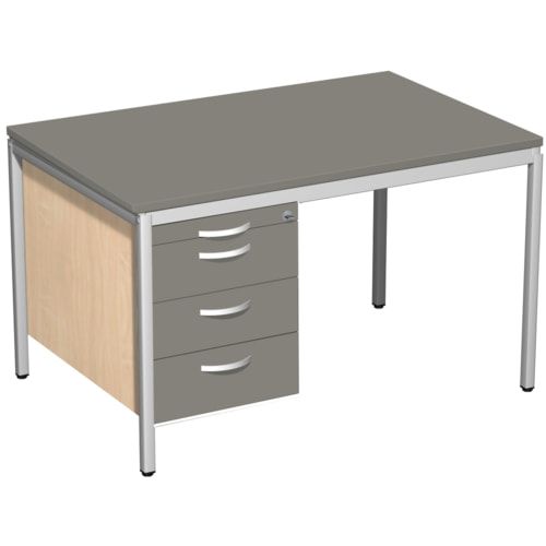 Hängecontainer - 4 Schubfächer - Serie Eco - 522 x 430 x 800 mm (HxBxT) - abschließbar - beidseitig verwendbar - Dekor Ahorn, Ahorn