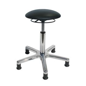 Arbeitshocker - Sitzhöhe 550 - 730 mm - Kunstleder, Pilz - Aluminium Fußkreuz - Füße wählbar