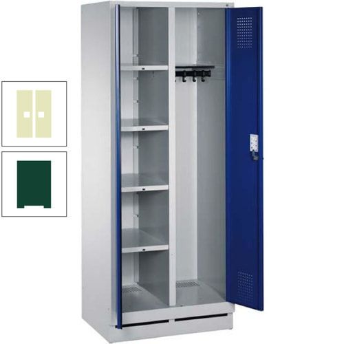 Mehrzweckschrank, Doppeltüren, Füße, 2 Abteile a 300 mm, Korpus anthrazitgrau, Tür anthrazitgrau, 1.800 x 600 x 500 mm (HxBxT)