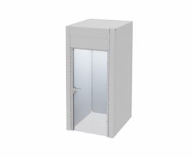 OTTOKIND Akustik-Kabine, Raumkabine, Telefonkabine, 2.610 x 1.230 x 1.230 mm (HxBxT), Schalldämmung, LED-Beleuchtung, Stahlblech, lichtgrau