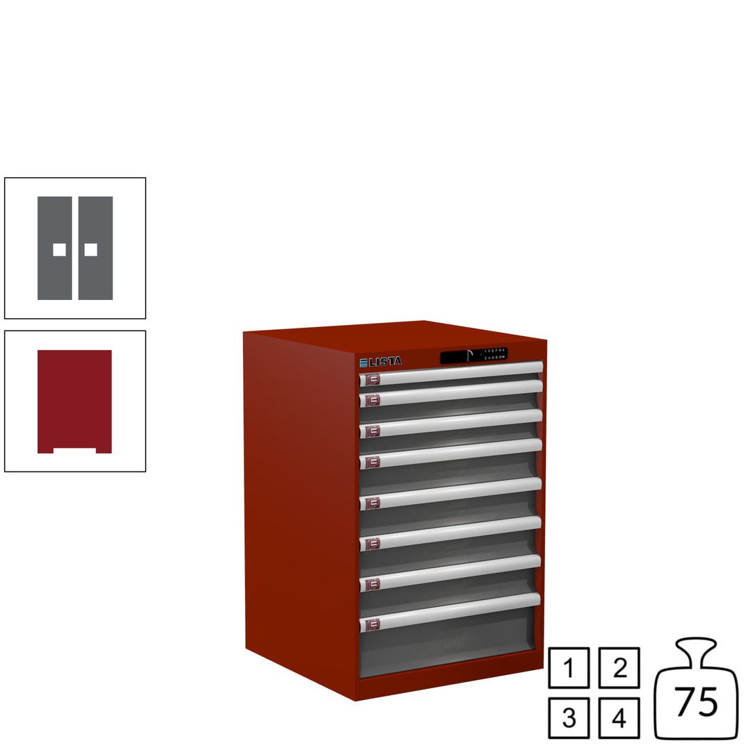 Lista Schubladenschrank - 14.250.010 - 850x564x572 mm (HxBxT) - 8 Schubladen - 75 kg - Key Lock - lichtblau (RAL 5012)