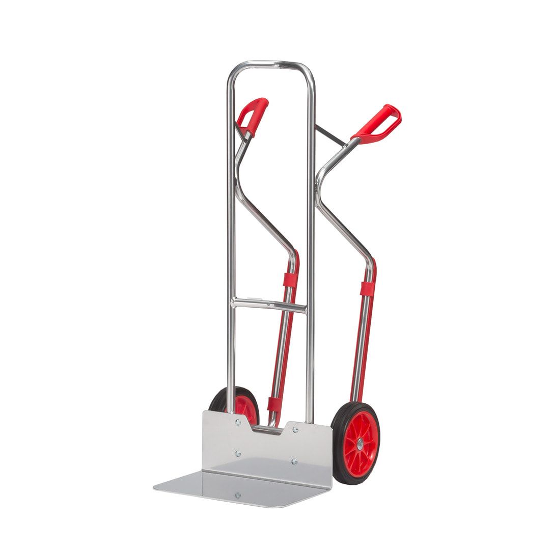 Fetra - Alukarre - 200 kg - Schaufel 480 x 300 mm (BxT) - Kunststoff-Gleitkufen - Luftbereifung