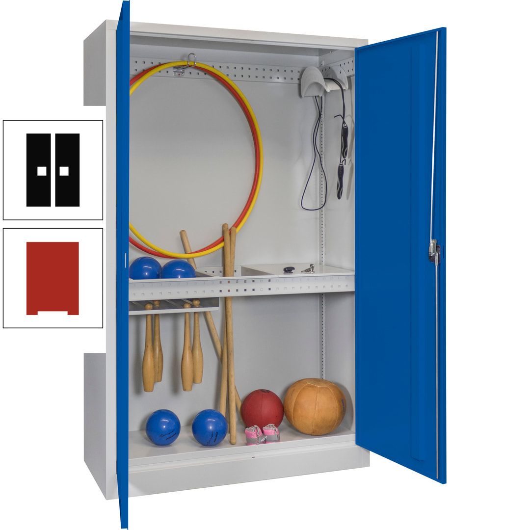 Sportschrank - Vollblechtüren - Variante 3 - 1.950x1.200x500 mm (HxBxT) - anthrazitgrau