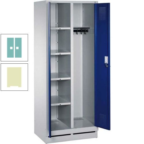 Mehrzweckschrank, Doppeltüren, Füße, 2 Abteile a 300 mm, Korpus anthrazitgrau, Tür anthrazitgrau, 1.800 x 600 x 500 mm (HxBxT)