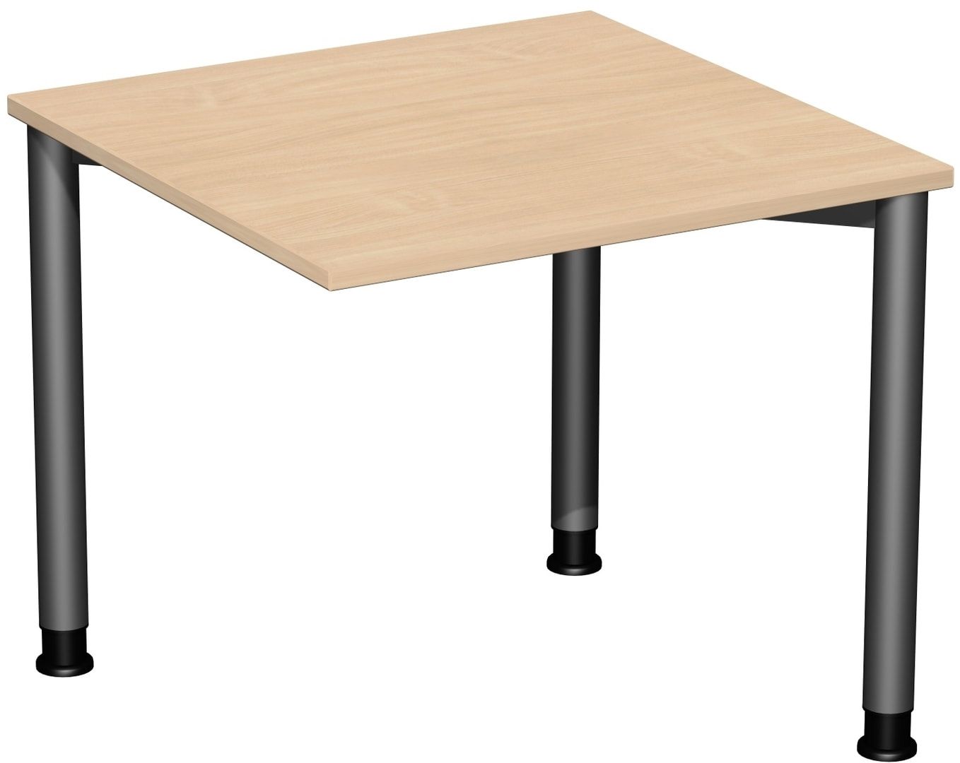 Schreibtisch - 4-Fuß Flex - Bürotisch - Höhe 680-800 mm - 1.200 x 600 mm (BxT) - Gestell anthrazit - Ahorn