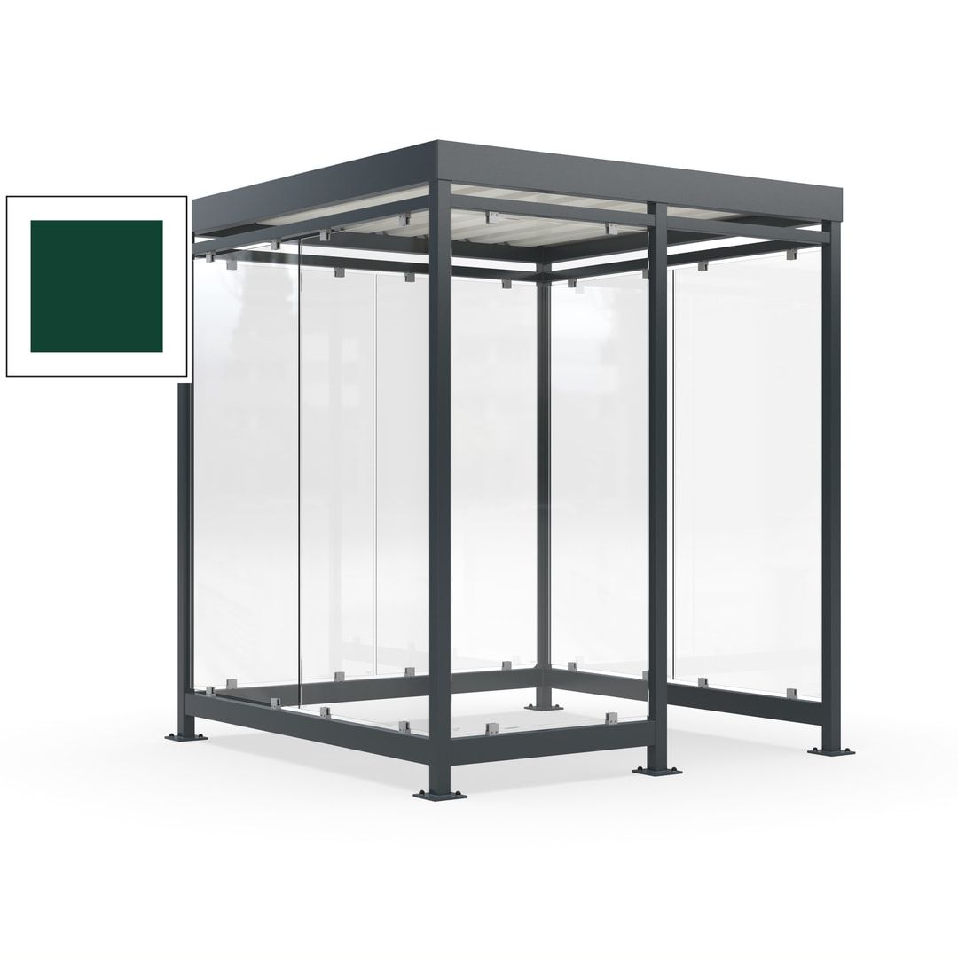 Raucherunterstand, Bushaltestelle, 7 Wände, 6-7 Personen, 2.510 x 2.165 x 2.165 mm (HxBxT), Farbe Achatgrau