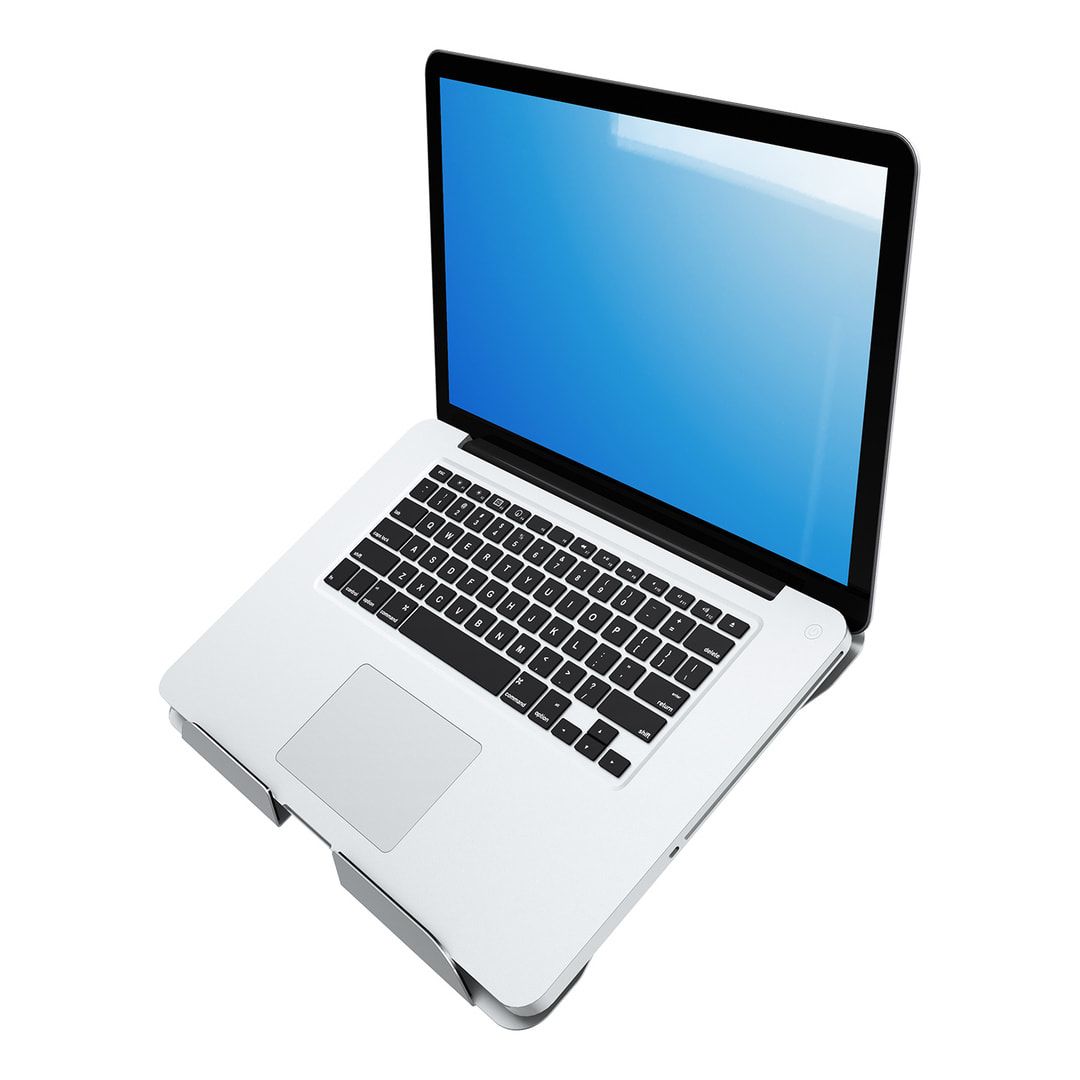 Laptophalterung, Notebookhalterung für Monitorarm, VESA MIS-D 100 x 100 mm, 300 - 365 x 285 mm (BxT) , max. 12 kg, rutschfeste Oberfläche, Kabelklemme