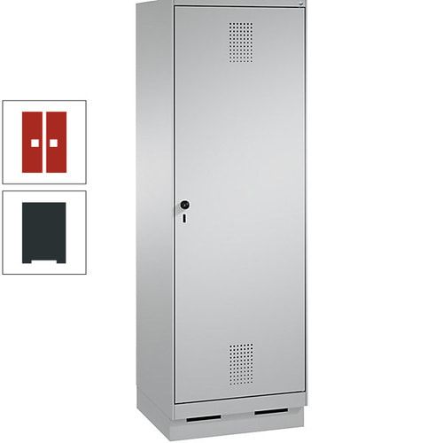 Doppel-Spind, Garderobenschrank, 1 Tür für 2 Abteile a 300 mm, Korpus anthrazitgrau, Türen anthrazitgrau, 1.800 x 600 x 500 mm (HxBxT)