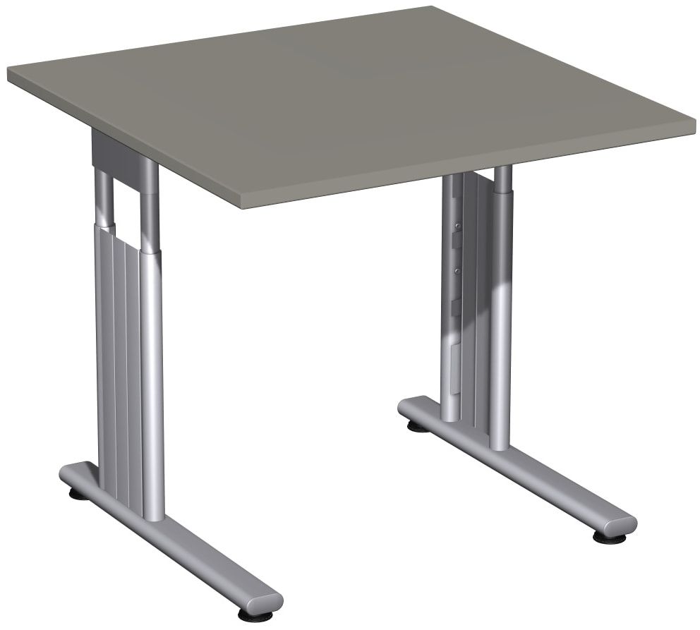 Schreibtisch - C-Fuß Flex - Bürotisch - höhenverstellbar - 820 x 1.200 x 800 mm (HxBxT) - Dekor Ahorn - Gestell silber