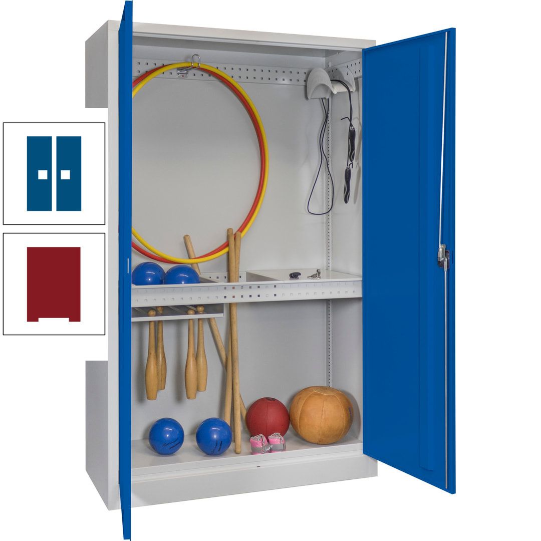 Sportschrank - Vollblechtüren - Variante 3 - 1.950x1.200x500 mm (HxBxT) - anthrazitgrau