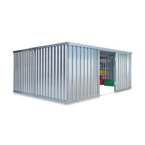 Container, Lagercontainer, Schnellbaucontainer, Materialcontainer, Baucontainer, Gerätehaus, zerlegt, 2.150 x 5.080 x 4.340 mm (HxBxT)