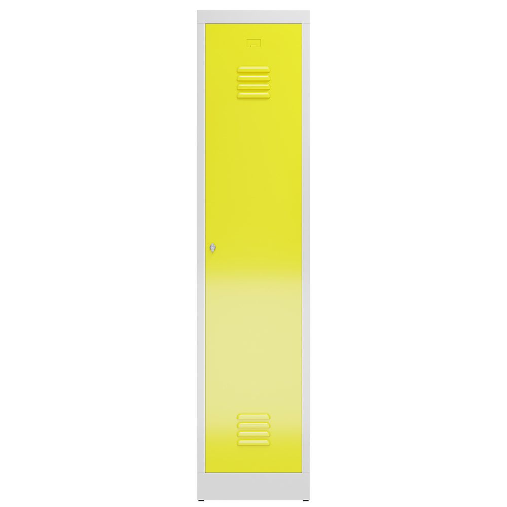 Garderobenschrank, Garderobenspind, 1 Abteil, Abteiltrennwand, 1.800 x 415 x 500 mm (HxBxT), Stahl, Drehriegel, Korpus: lichtgrau, Front: anthrazit