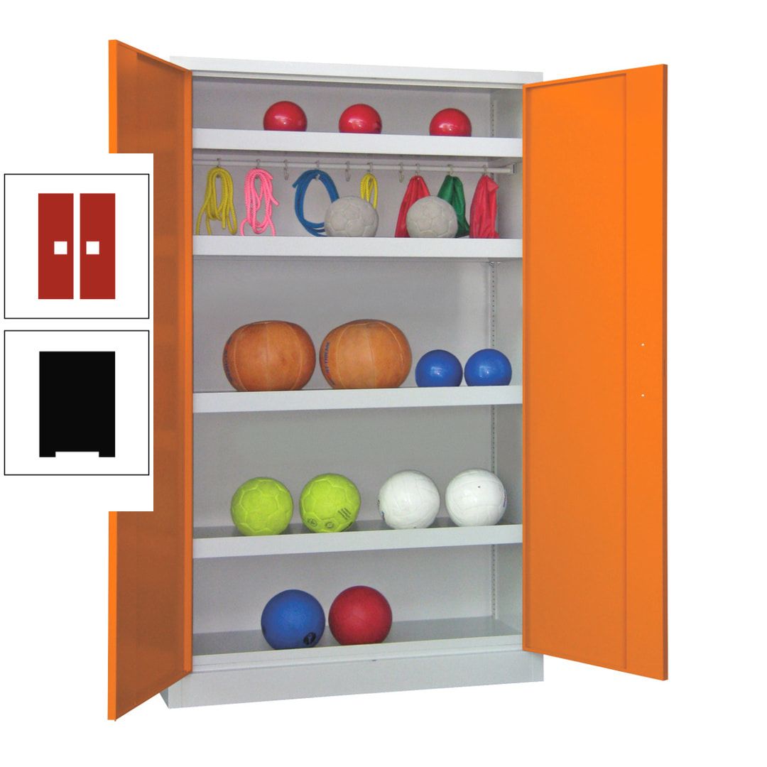 Ballschrank - Vollblechtüren - 4 Böden - 1 Hakenleiste - 1.950x1.200x500 mm (HxBxT) - anthrazitgrau