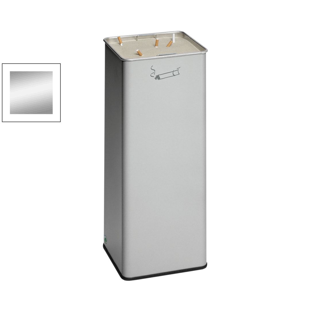 Standaschenbecher, Standascher, 665 x 260 x 260 mm (HxBxT), Ascher, Turmaschenbecher, Antik-silber, Kippsieb, mit Sand befüllbar