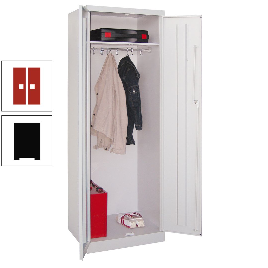 Garderobenschrank - 1 Fachboden - Kleiderstange - 1.800x600x500 mm (HxBxT) - Zylinderschloss - anthrazitgrau