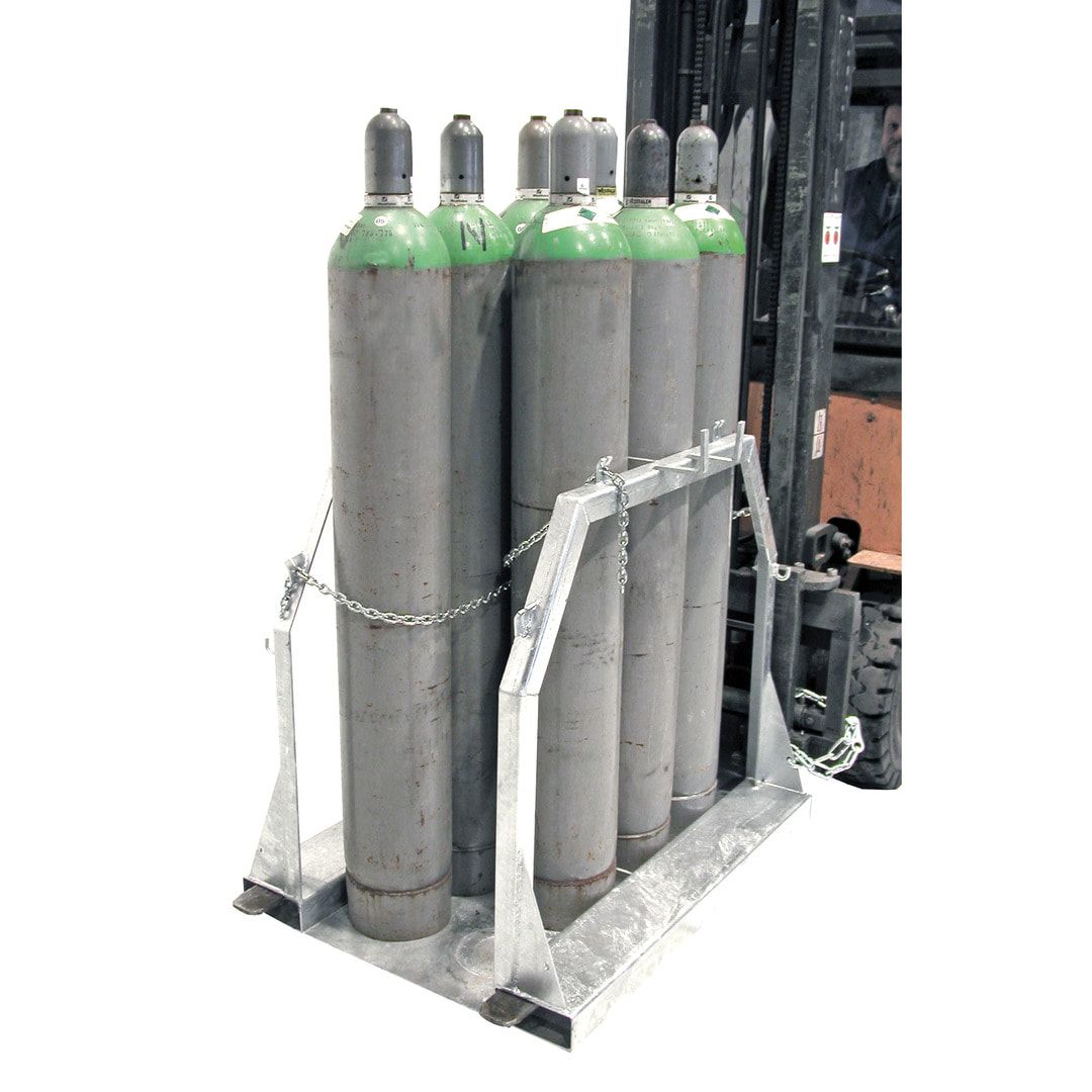 Gasflaschen-Palette - für 4 250-mm-Stahlflaschen - Traglast 350 kg - feuerverzinkt