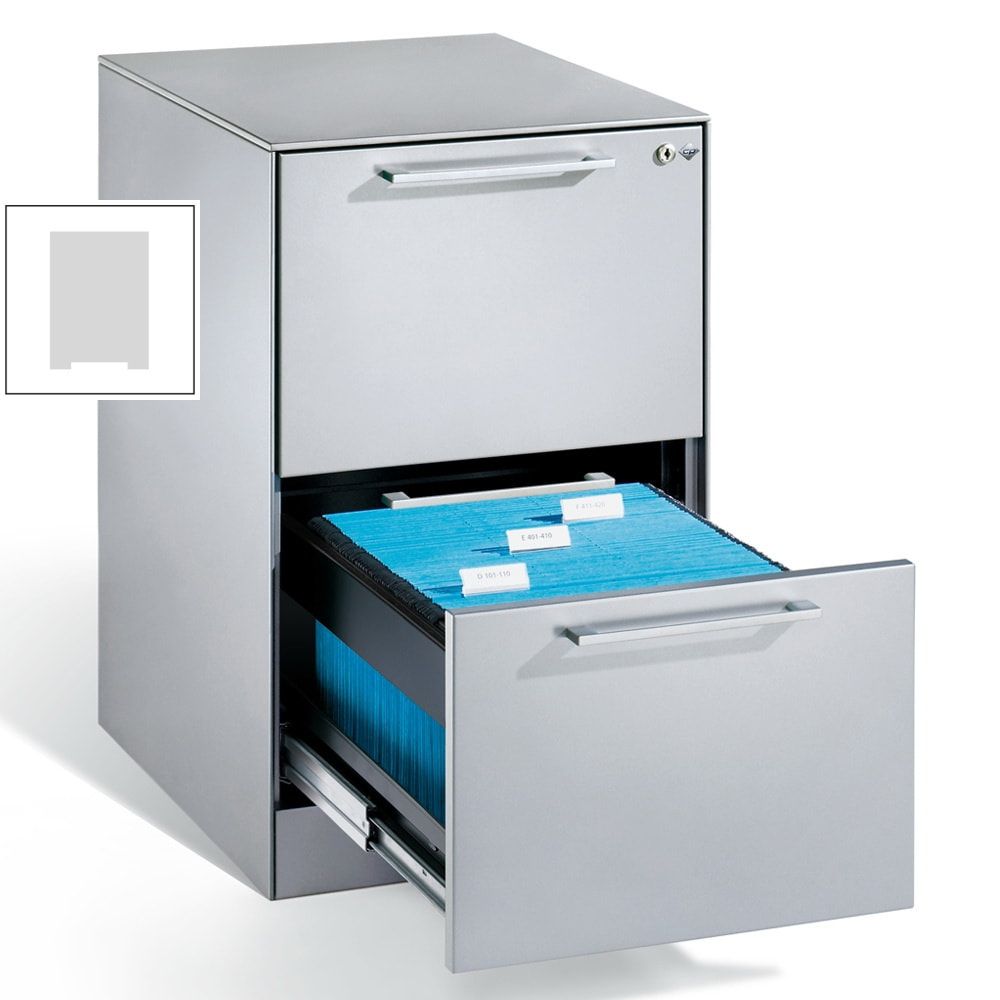 Hängeregistratur, Hängeregisterschrank, Aktenschrank, Büroschrank, DIN A4, 2 Auszüge, 1-bahnig, Farbe lichtgrau, 698 x 440 x 600 mm (HxBxT)