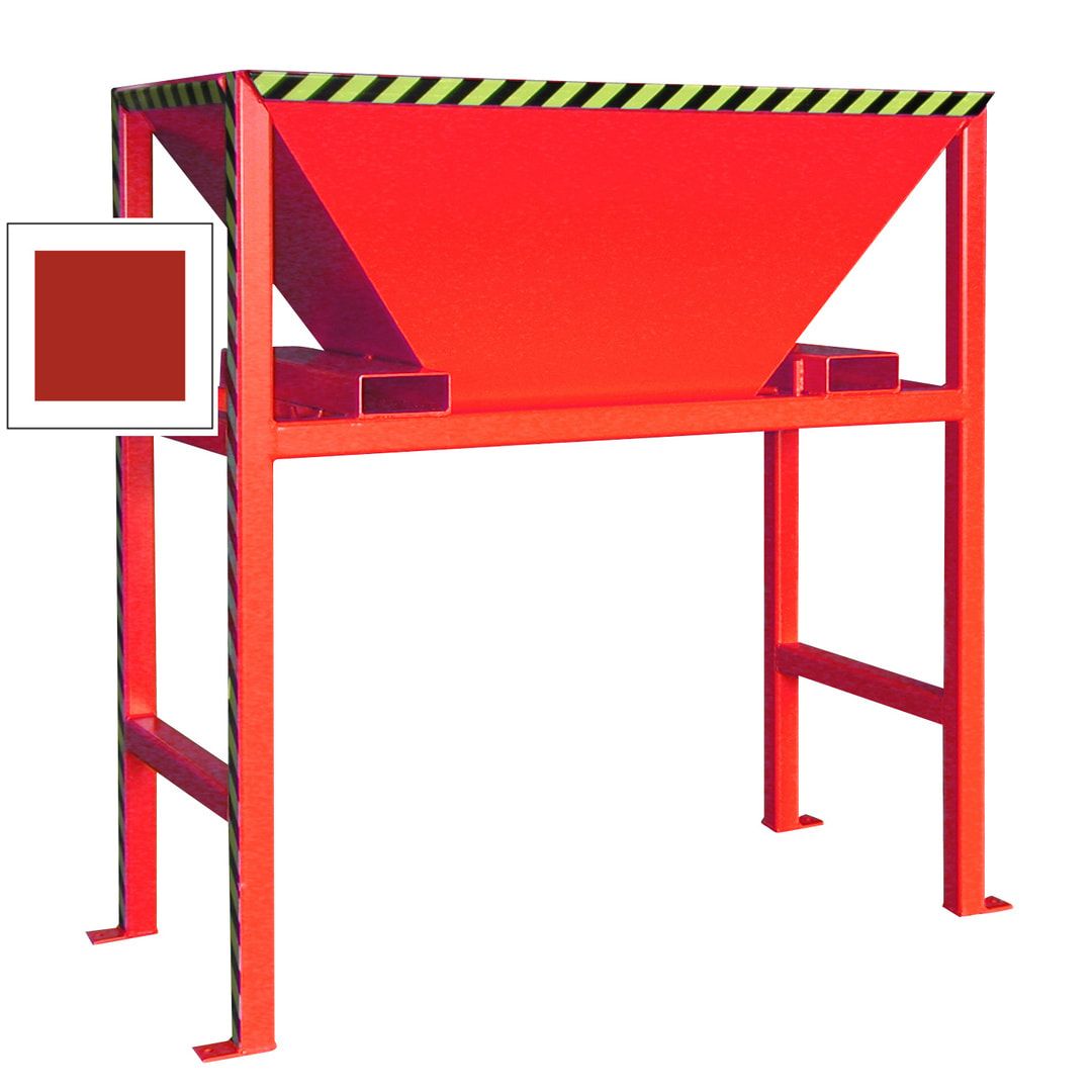 Befülltrichter für Big-Bags und Container - mit Ständer - 2.050 x 1.980 x 980 mm (HxBxT) - feuerrot (RAL 3000)
