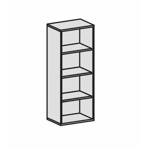 Büroregal, 4 Ordnerhöhen, Metallsockel/Standfüße, Dreischicht-Feinspan, 3 Einlegeböden, 1.536 x 1.000 x 425 mm (HxBxT), Dekor Ahorn