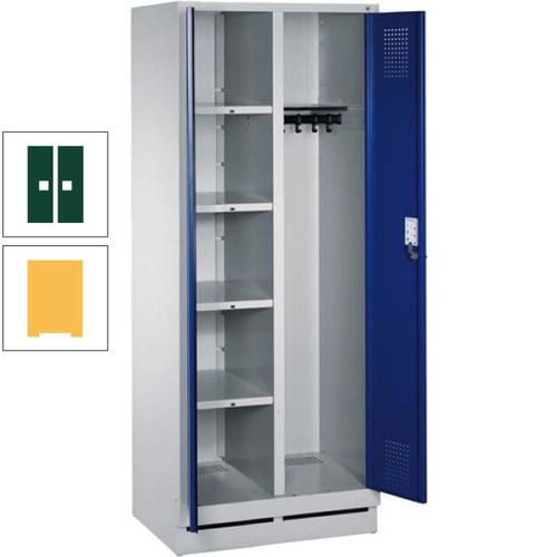 Mehrzweckschrank, Doppeltüren, Füße, 2 Abteile a 300 mm, Korpus anthrazitgrau, Tür anthrazitgrau, 1.800 x 600 x 500 mm (HxBxT)