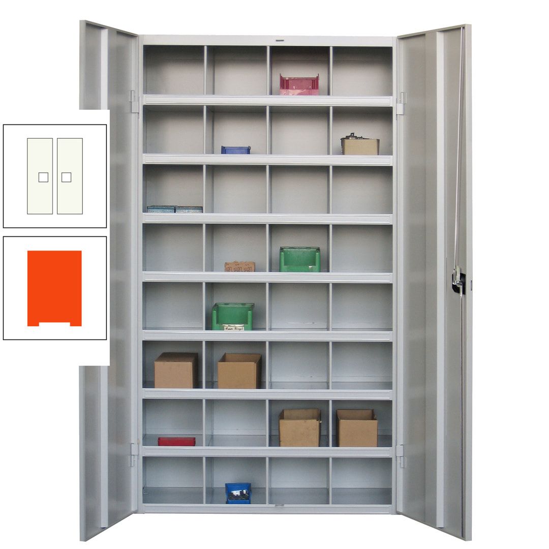 Fächerschrank - Sortierstation - Büroschrank - 32 Fächer - 1.800 x 1.000 x 530 mm (HxBxT) - Materialschrank - anthrazitgrau