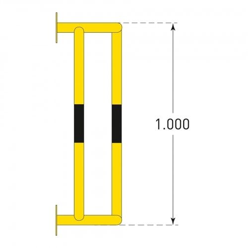 Rammschutz für Säulen - Fallrohre und Kabelschächte - für Wand- und Bodenmontage - 1.000 x 350 x 300 mm (HxBxT)
