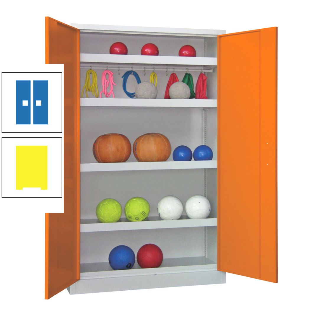 Ballschrank - Vollblechtüren - 4 Böden - 1 Hakenleiste - 1.950x1.200x500 mm (HxBxT) - anthrazitgrau