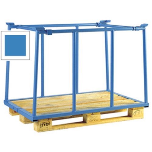 Palettenaufsatzrahmen für Europalette - 1.000 kg - Höhe 1.200 mm - 3-fach stapelbar - Schmalseite offen - lichtblau
