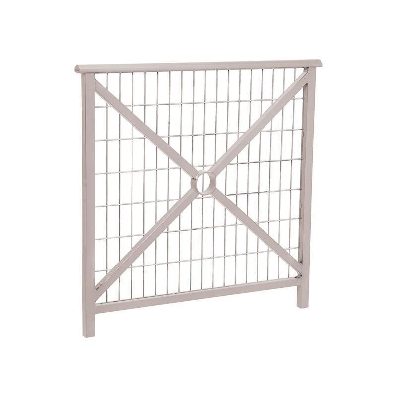 Geländer Kreuz und Gitter - 1.000 x 1.000 mm - abgerundeter Handlauf - Farbe enzianblau - Außengeländer Systemgeländer