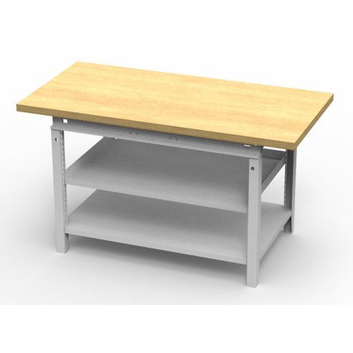 OTTOKIND Werkbank - bündige Arbeitsplatte - 850 x 1.150 x 750 mm (HxBxT) - 2 Ablageböden - lichtgrau