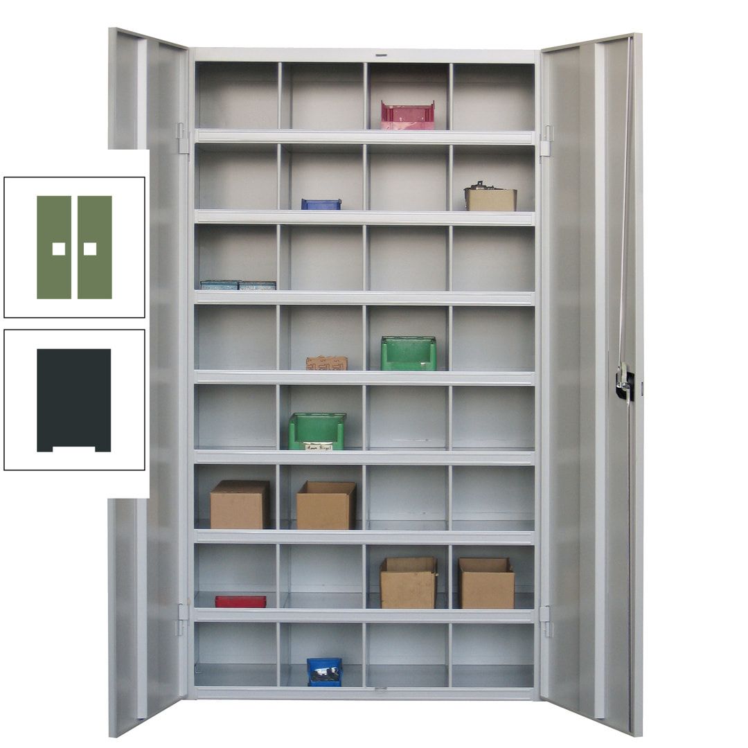 Fächerschrank - Sortierstation - Büroschrank - 32 Fächer - 1.800 x 1.000 x 530 mm (HxBxT) - Materialschrank - anthrazitgrau