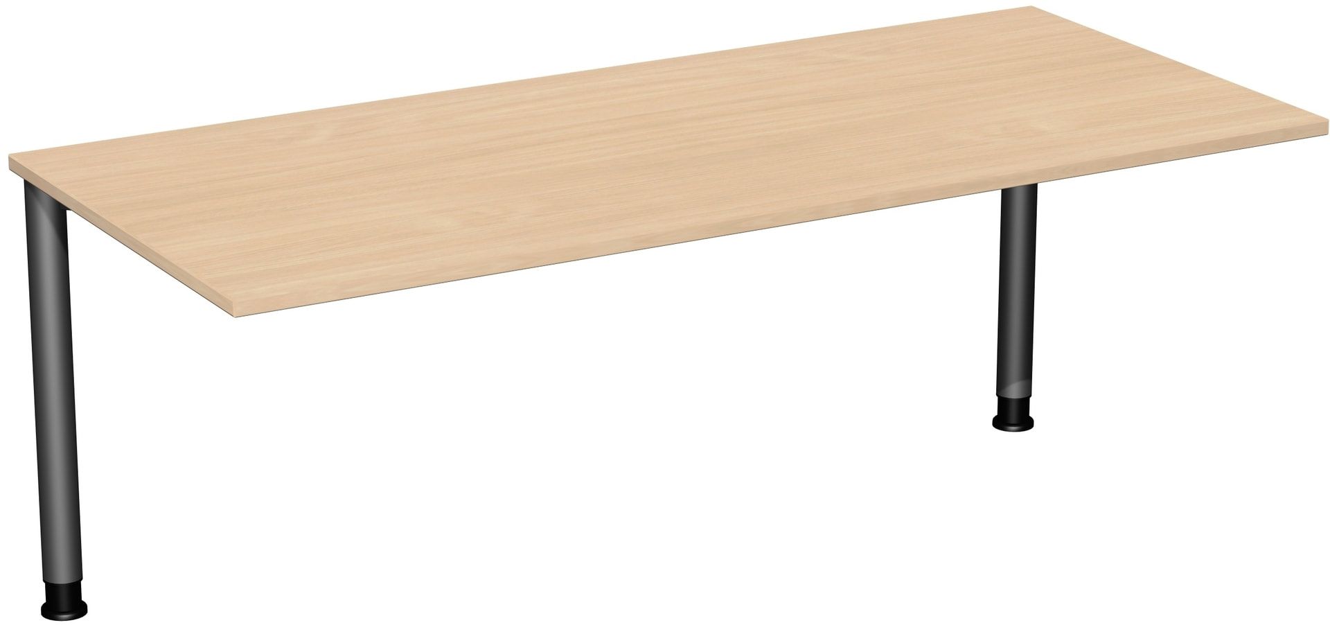 Schreibtisch - 4-Fuß Flex - Bürotisch - Höhe 680-800 mm - 1.000 x 800 mm (BxT) - Gestell anthrazit - Ahorn