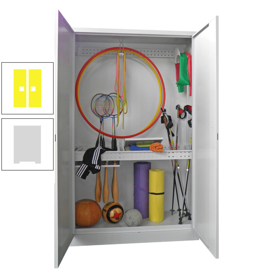 Sportschrank - Vollblechtüren - Variante 1 - 1.950x1.200x500 mm (HxBxT) - anthrazitgrau
