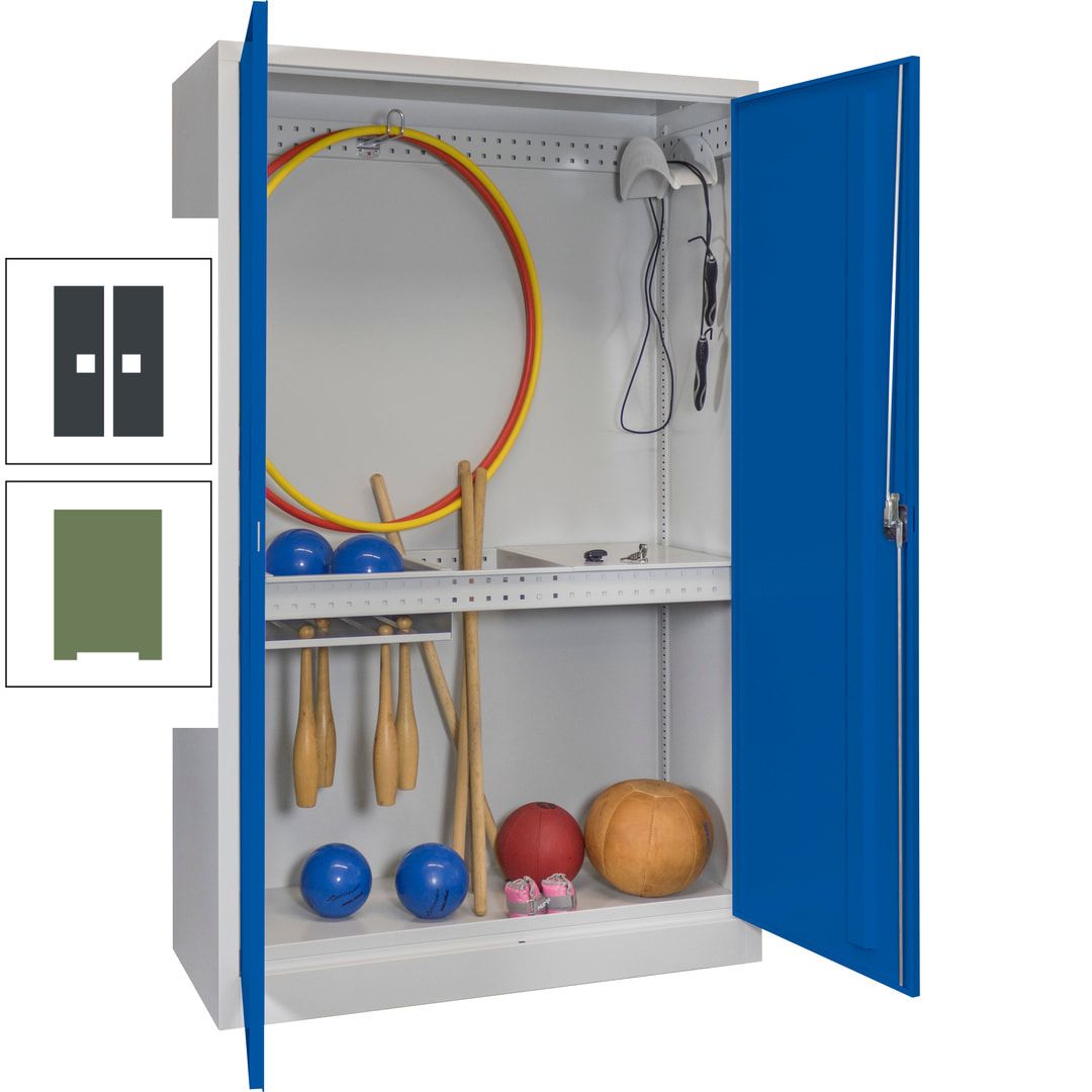 Sportschrank - Vollblechtüren - Variante 3 - 1.950x1.200x500 mm (HxBxT) - anthrazitgrau