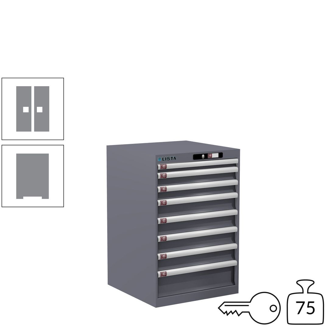 Lista Schubladenschrank - 14.250.010 - 850x564x572 mm (HxBxT) - 8 Schubladen - 75 kg - Key Lock - lichtblau (RAL 5012)