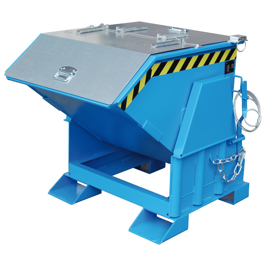 BAUER Kippbehälter - 1.000 l Volumen - 2.000 kg - Abrollmechanismus - feuerrot