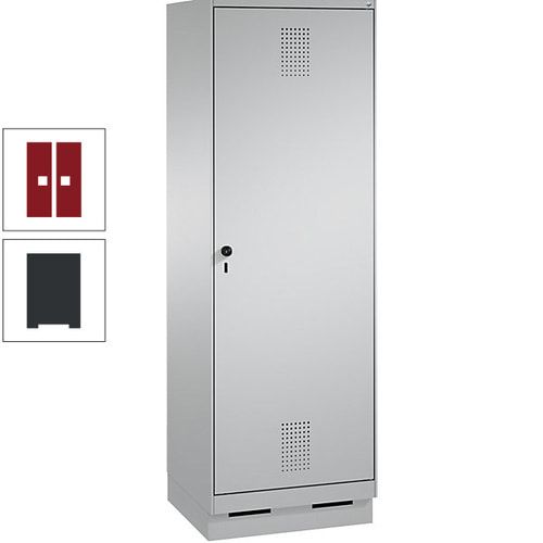Doppel-Spind, Garderobenschrank, 1 Tür für 2 Abteile a 300 mm, Korpus anthrazitgrau, Türen anthrazitgrau, 1.800 x 600 x 500 mm (HxBxT)