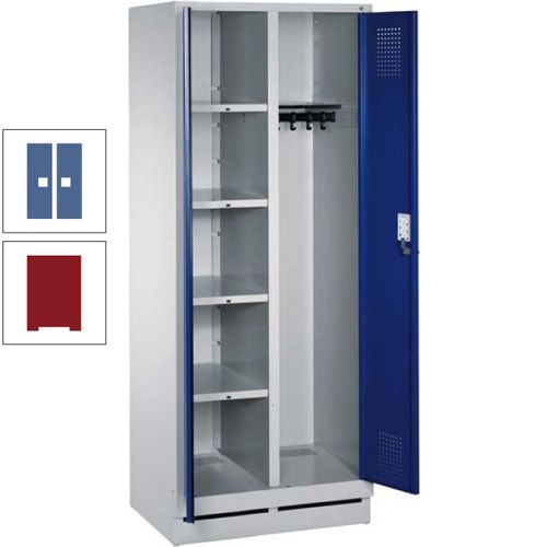 Mehrzweckschrank, Doppeltüren, Füße, 2 Abteile a 300 mm, Korpus anthrazitgrau, Tür anthrazitgrau, 1.800 x 600 x 500 mm (HxBxT)