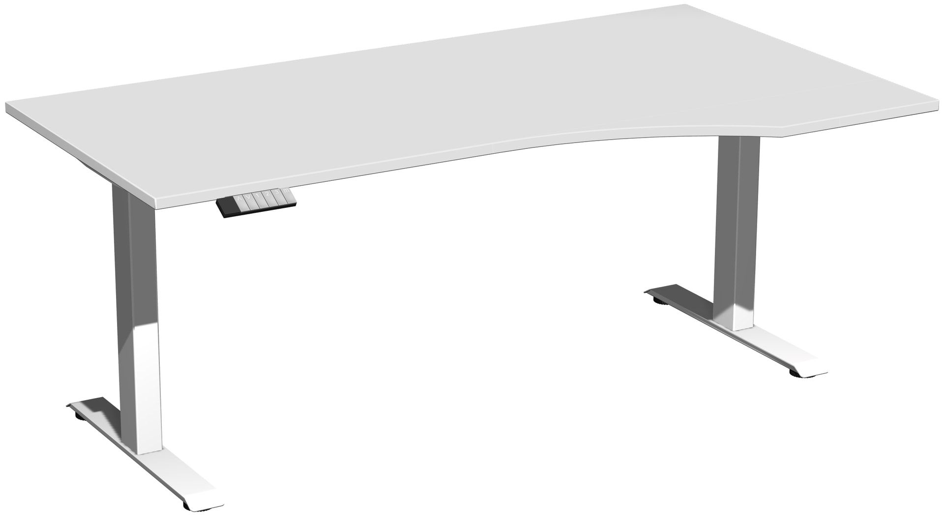 Eckschreibtisch, Ecke rechts, Elevate Basic, elektronisch höhenverstellbar, 730 - 1.230 x 1.800 x 1.000 mm (HxBxT), Gestell anthrazit, Dekor Ahorn