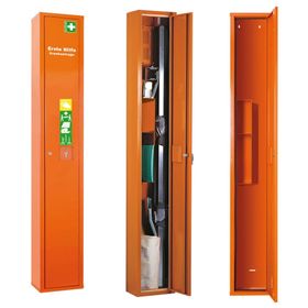 Medizinschrank, Erste Hilfe Schrank, Krankentrage, Erste Hilfe Koffer DIN 13157, Rettungssitz, 2.000 x 300 x 200 mm (HxBxT), Notfallschlüsselfach