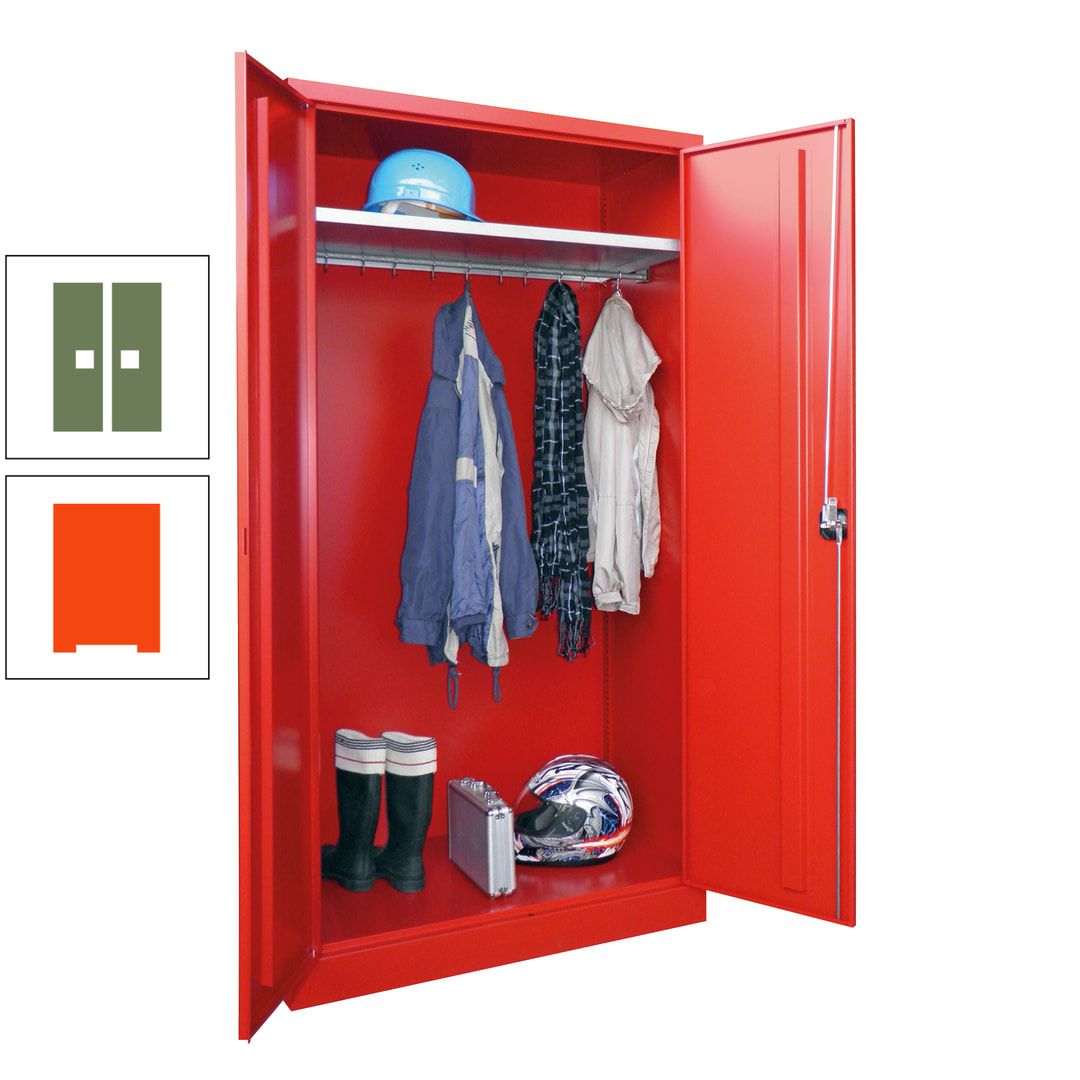 Garderobenschrank - 1.950x1.000x500 mm (HxBxT) - Hutboden, pulverbeschichtet - anthrazitgrau