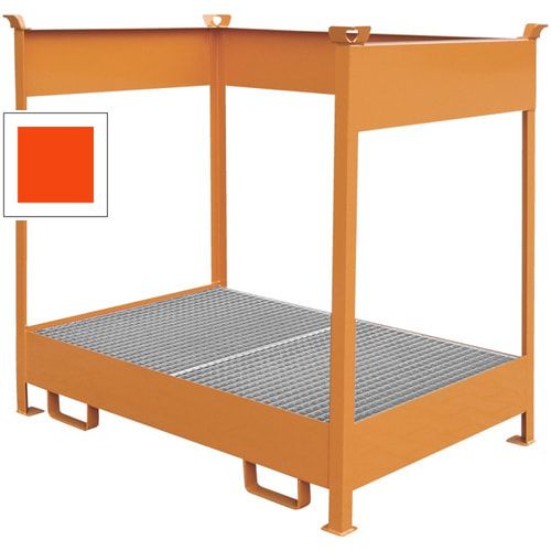 Eichinger Transport-Auffangwanne, Stahl, 210 Liter, 2 x 200l Fässer, stapelfähig, Gitterrost,1.465 x 1.120 x 1.515 mm (HxBxT), Farbe anthrazitgrau