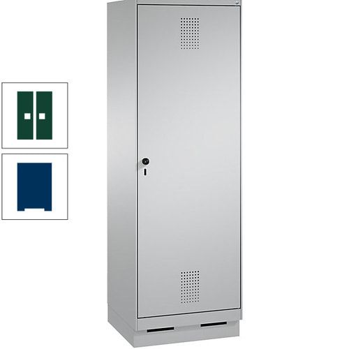 Doppel-Spind, Garderobenschrank, 1 Tür für 2 Abteile a 300 mm, Korpus anthrazitgrau, Türen anthrazitgrau, 1.800 x 600 x 500 mm (HxBxT)