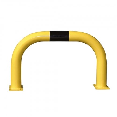 Extra starker Rammschutz-Bügel, Indoor, Anfahrschutz aus Gütestahl, 1.200 mm Höhe, 1.000 mm Breite, gelb kunststoffbeschichtet