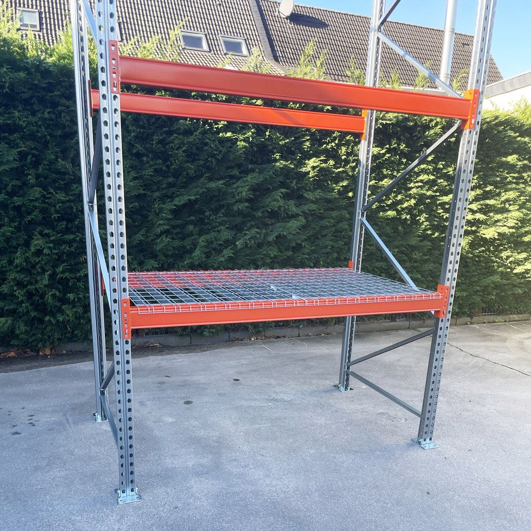 10 x Drahtgitterboden für Palettenregale, Fachbreite 1.800 mm, Tiefe 1.100 mm, vorverzinkt, 1.000 kg je Quadratmeter, Regalgitterelement Gittereinlage