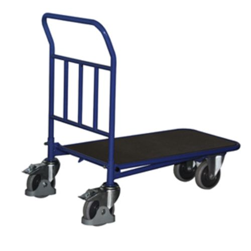 C+C Wagen mit Siebdruckplatte - ineinanderschiebbar - Ladefläche 500 x 880 mm (BxT) - Traglast 400 kg - enzianblau